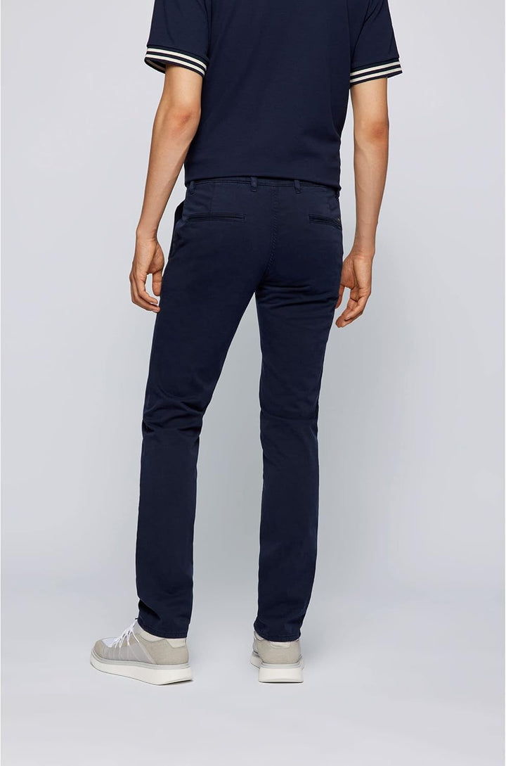 BOSS Herren Schino-Slim D Slim-Fit Hose aus elastischem Baumwoll-Satin 33 Dark Blue404, 33 Dark Blue