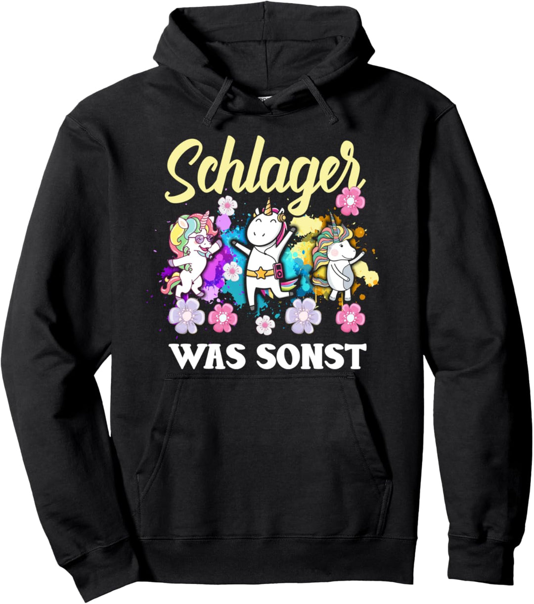 Schlager was sonst Einhorn Einhörner lustiges Musik Pullover Hoodie