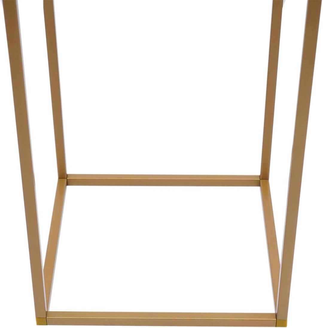 4 Stück Gold Blumenständer Metall, Hochzeitsvase Blumensäule Quadratisch, Goldvasen Säule Dekosäule
