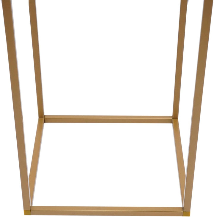4 Stück Gold Blumenständer Metall, Hochzeitsvase Blumensäule Quadratisch, Goldvasen Säule Dekosäule