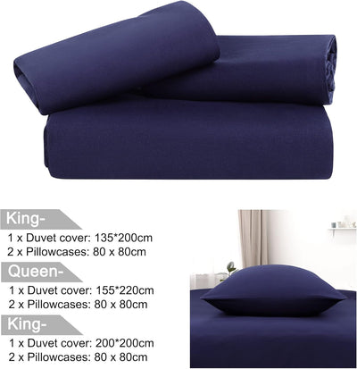 PiccoCasa 3 teilig Bettwäsche 155x200cm Mikrofaser Bettwaesche Set Modern Weicher Bettbezüge + 2 Kis