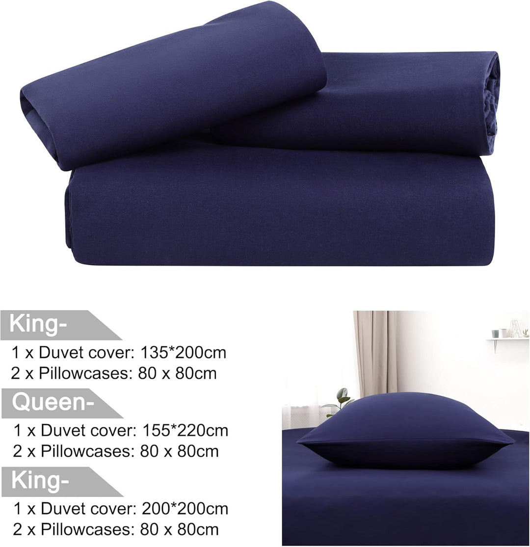 PiccoCasa 3 teilig Bettwäsche 135x200cm Mikrofaser Bettwaesche Set Modern Weicher Bettbezüge + 2 Kis