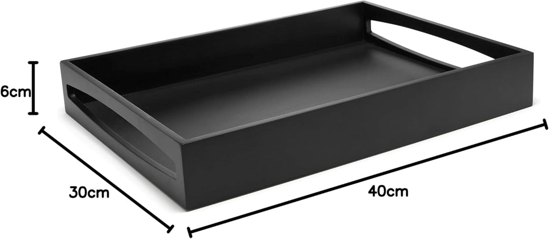 LEOPOLD servir madera negra Tablett Silber 300x400x60
