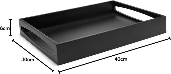 LEOPOLD servir madera negra Tablett Silber 300x400x60