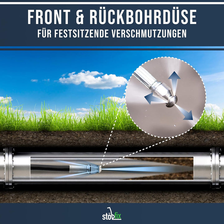 stōbfix 30 m Rohrreinigungsschlauch für Kärcher Hochdruckreiniger Rohrreinigungsset passend für K2,