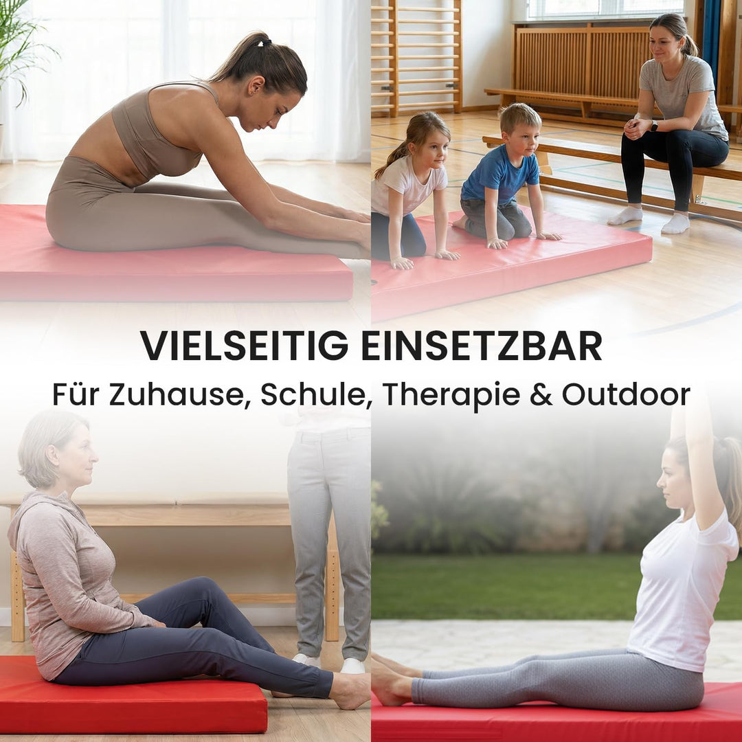 Jeflex - Weichbodenmatte & Turnmatte 200 x 100 x 8 cm MADE IN GERMANY/Gymnastikmatte tragbar/platzsp