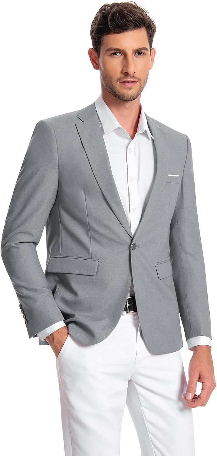 Allthemen Herren Sakko Slim Fit Anzugjacke Business Hochzeit Blazer 1 Knopf | Formelle, Modern, Einf