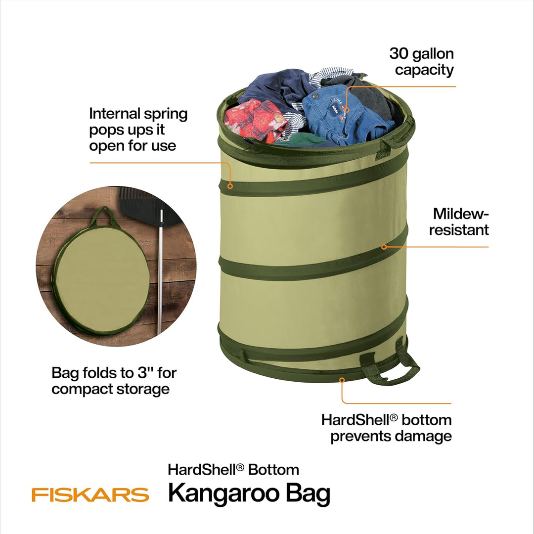 Fiskars Känguru-Gartensack mit harter Unterseite, ca. 18 l Grün, Grün