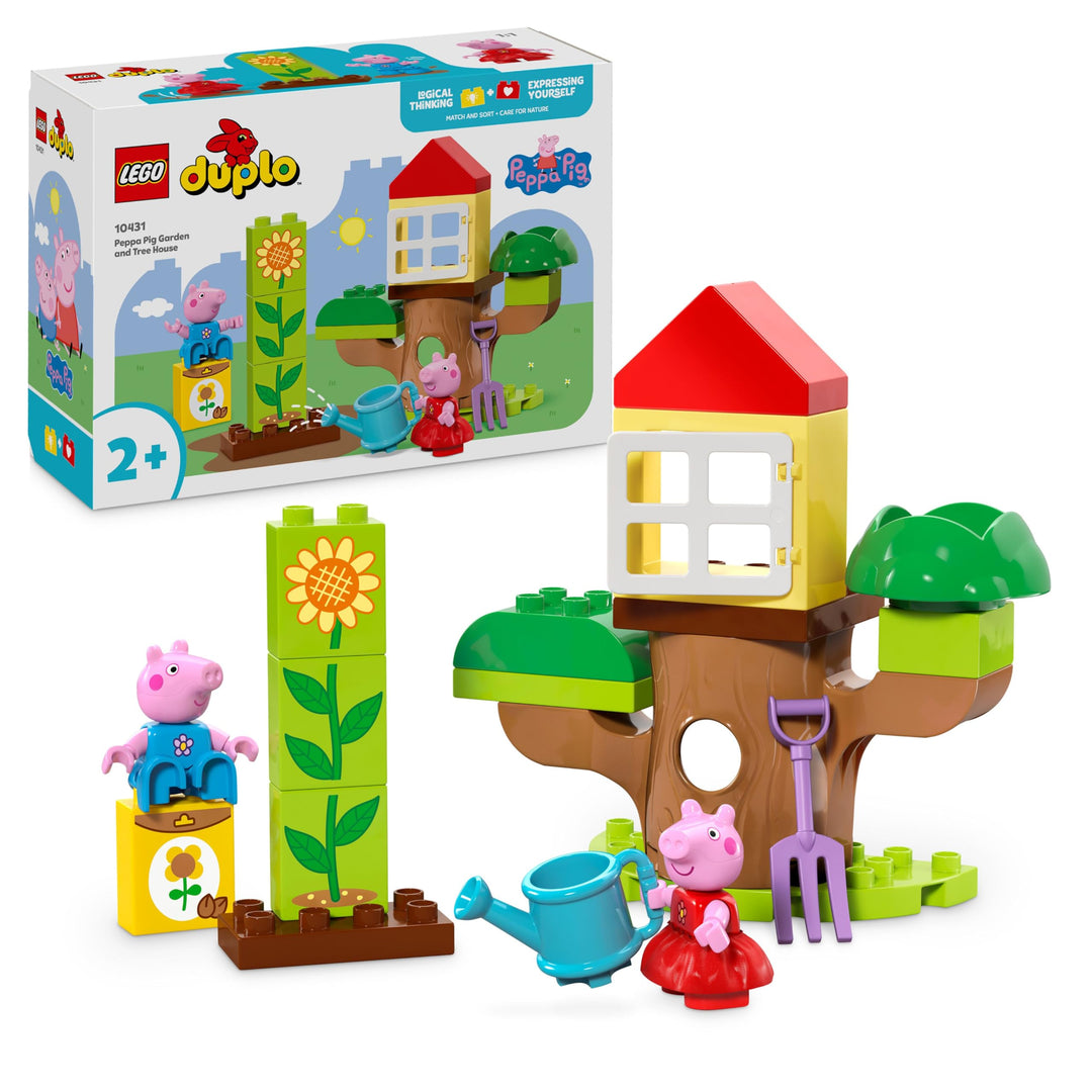 LEGO DUPLO Peppa Wutz Garten mit Baumhaus: Lern-Set für Vorschulkinder zum Bauen und Umbauen mit 2 F