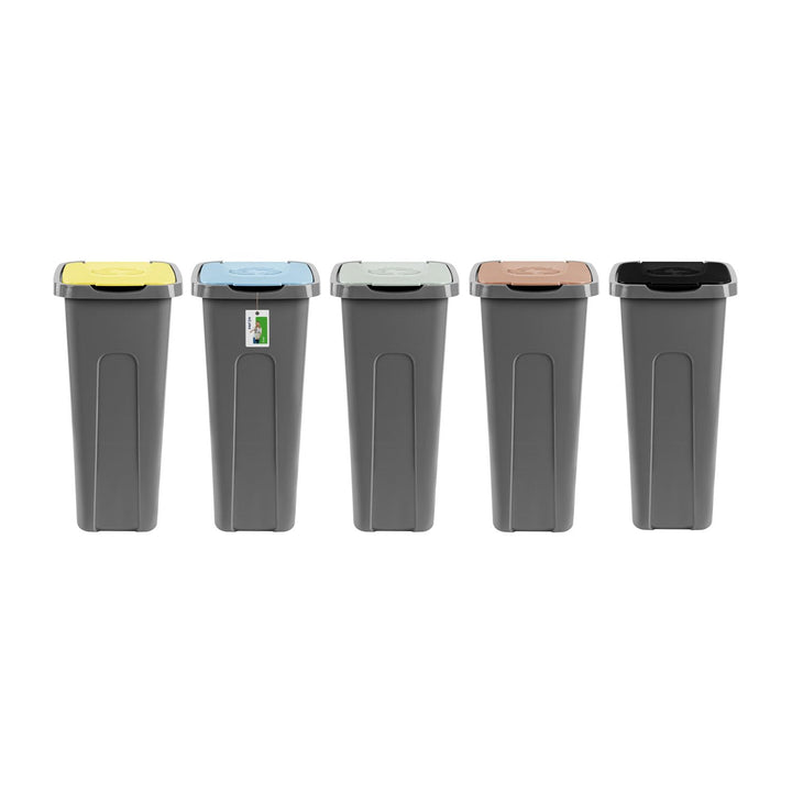 PAFEN Grosser Mülleimer 30l mit Deckel – 5er Set Abfallbehälter 550 x 275 x 370mm - Abfalleimer für