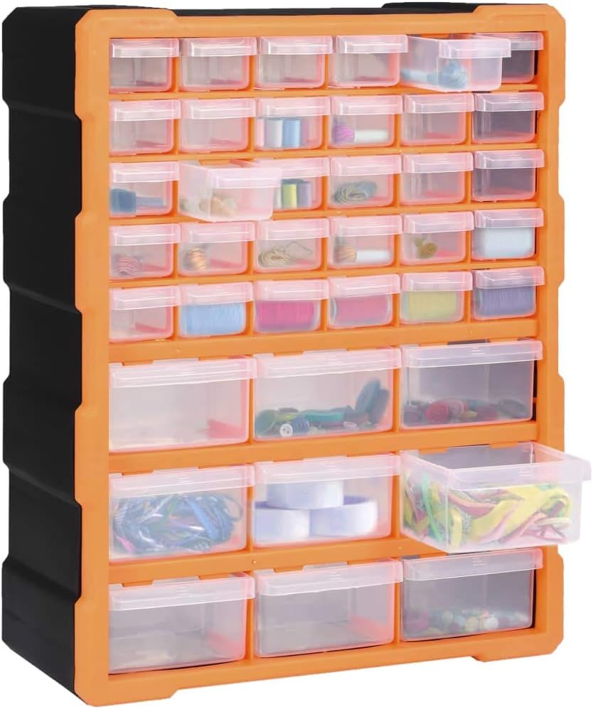 vidaXL Multi-Schubladen Organizer mit 39 Schubladen Sortierkasten Sortimentskoffer Sortimentskasten