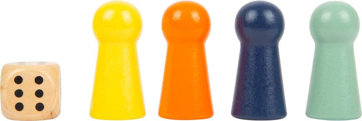 small foot Ludo XL aus Holz für Vier Spieler, Gesellschaftsspiel für die ganze Familie im Grossforma