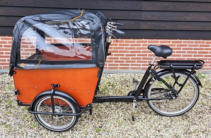 Luxus Regenzelt - Geeignet für Babboe Big Lastenfahrrad OHNE Gestängen - Qiewie (Schwarz)