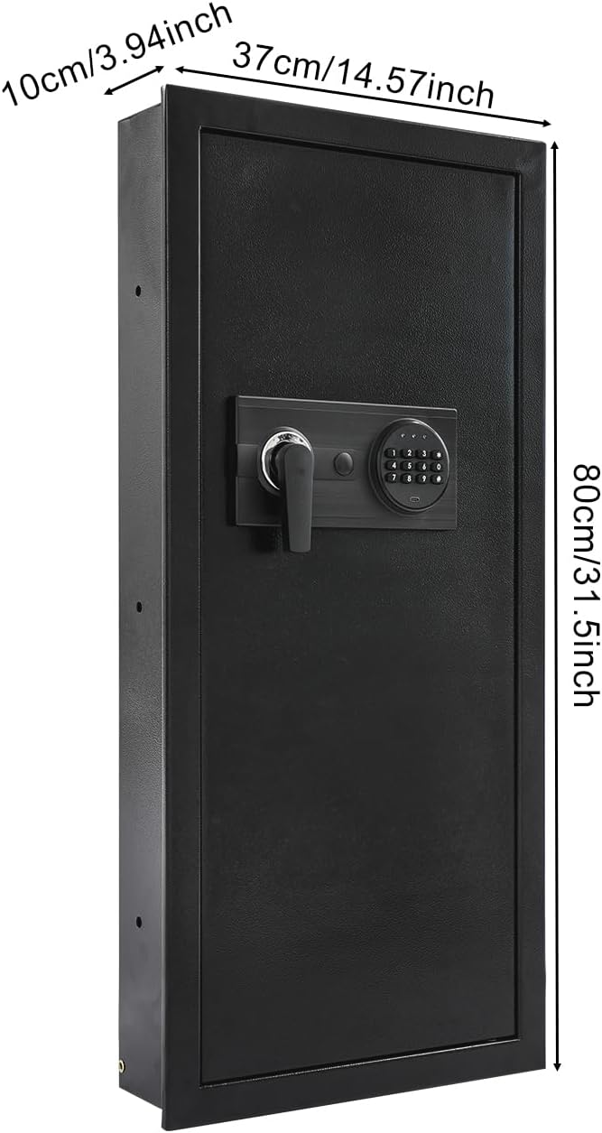 Schwarz Wandfestes Safe, Schliessfach mit Schlüsseln, Verstecktes Wandschliessfach Wandtresor, für S