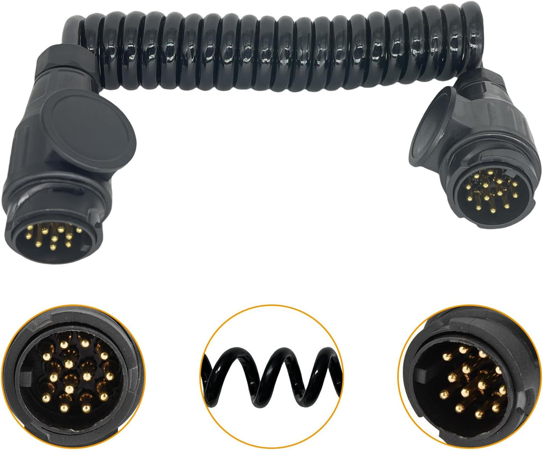 Sepzlly Spiralkabel Verlängerungskabel, 13-polig auf 13 Polig Adapter Stecker Männlich Stecker Verbi
