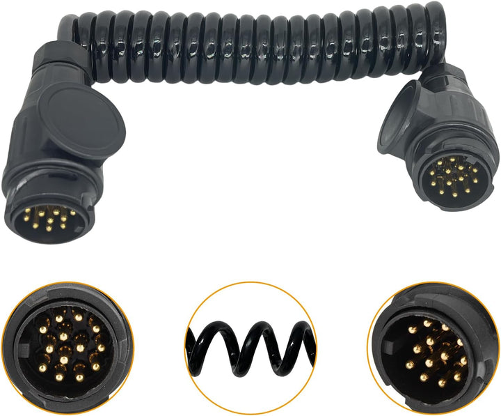Sepzlly Spiralkabel Verlängerungskabel, 13-polig auf 13 Polig Adapter Stecker Männlich Stecker Verbi