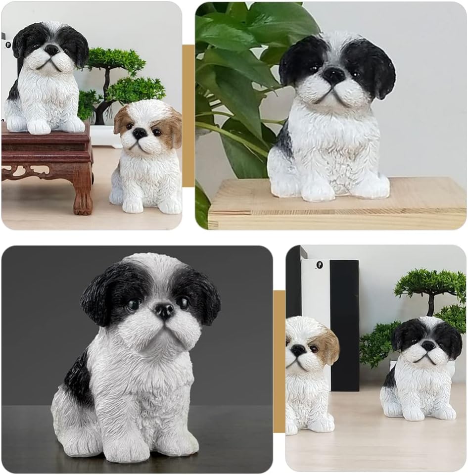 BESPORTBLE Shih Tzu- Welpen Niedlicher Hund Harz Figur- Schmuck- Verzierbarer Hund Dekorationen- Sch