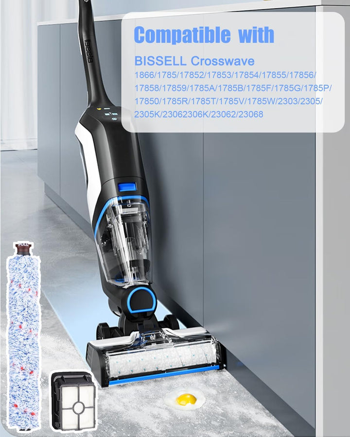 Zubehör für Bissell Crosswave 3-In-1,1 Haustier-Rollbürste + 1 Bodenbürste + 1 Teppichbürste + 1 Meh