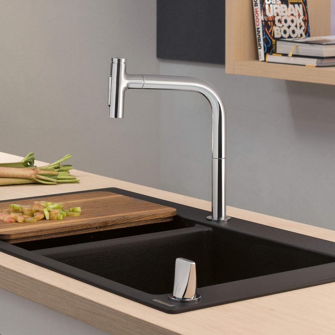 hansgrohe Küchenarmatur Select 2-Loch mit Schlauchbox (Wasserhahn Küche 110° oder 150°schwenkbar, ho
