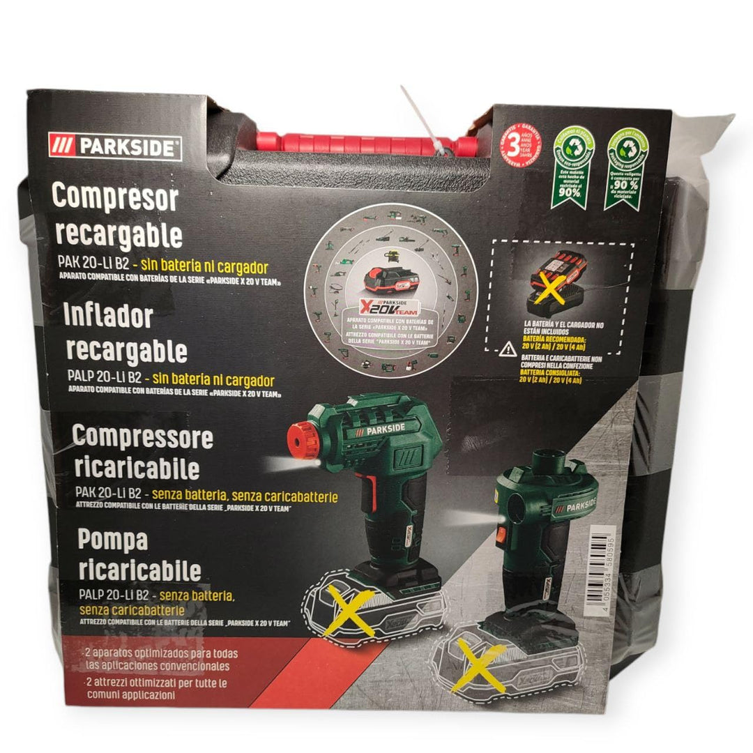 PARKSIDE Akku-Kompressor PAK 20-Li B2/ Luftpumpe PALP 20-LI B2 X-20-V Team Serie (ohne