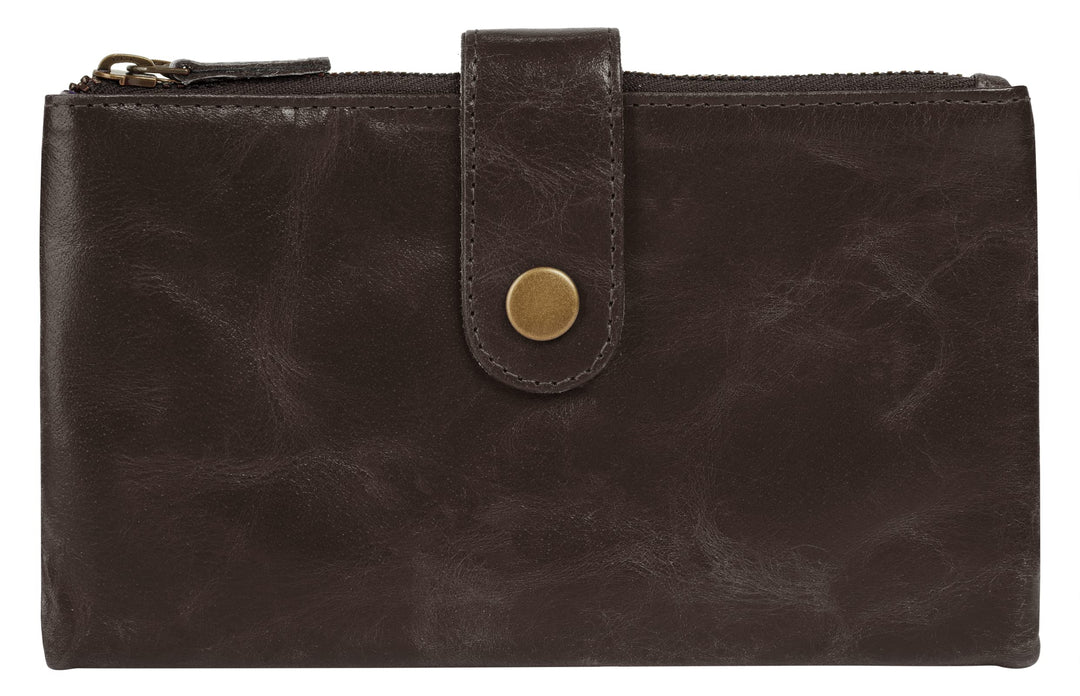 bruno banani grosse Geldbörse im Querformat Echt Leder Damen | | 021754 Braun, Braun