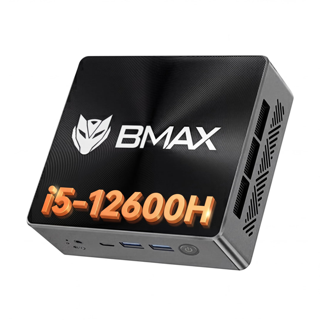BMAX Mini PC Intel Core i5-12600H(12C/16T,bis zu 4.5GHz) 24GB LPDDR5 512GB NVMe SSD Wi11 Pro|Micro D
