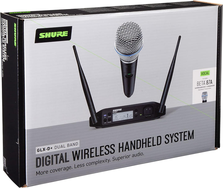 Shure GLXD24+/B87A Dual Band Pro Digital Wireless Mikrofonsystem für Kirche, Karaoke, Gesang - 12-St