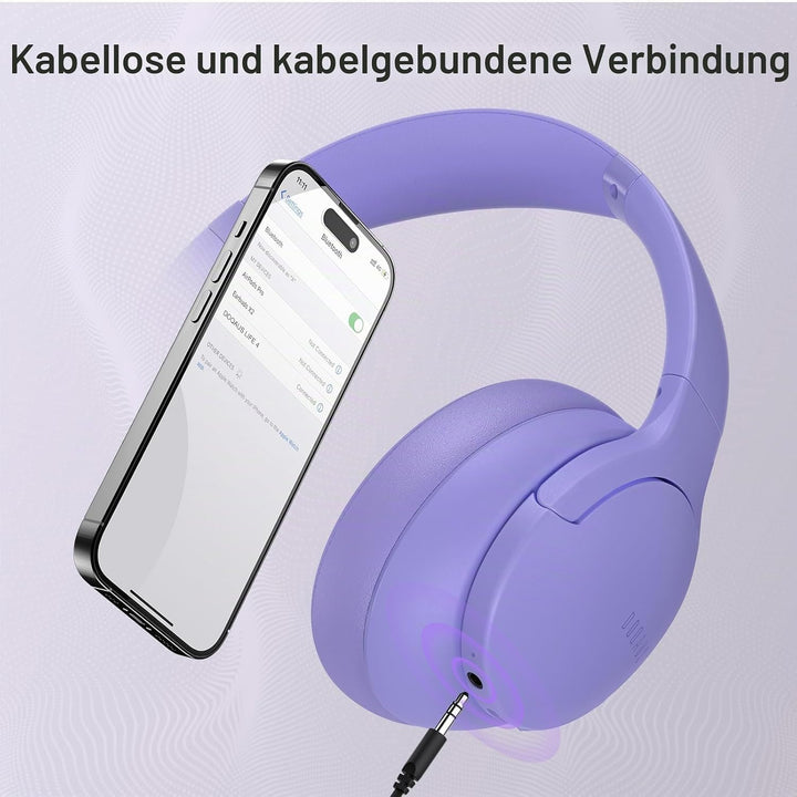 DOQAUS Kopfhörer Kabellos Bluetooth Bis zu 90 Std,Bluetooth Kopfhörer Over-Ear mit 3 EQ-Modi, HiFi S
