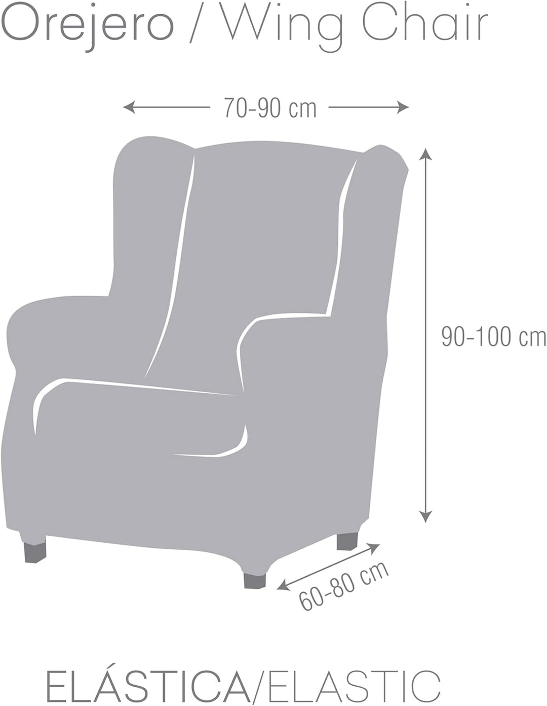 Eysa Ulises elastisch Sofa überwurf ohrensessel, Polyester-Baumwolle, 07-braun, 37 x 5 x 29 cm, 07-b