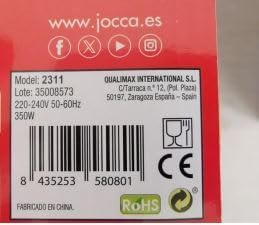JOCCA – Glasmixer mit Reiseflasche/350 W Leistung, Mixer/1 l Krug und 600 ml Flasche/LED-Licht, abne