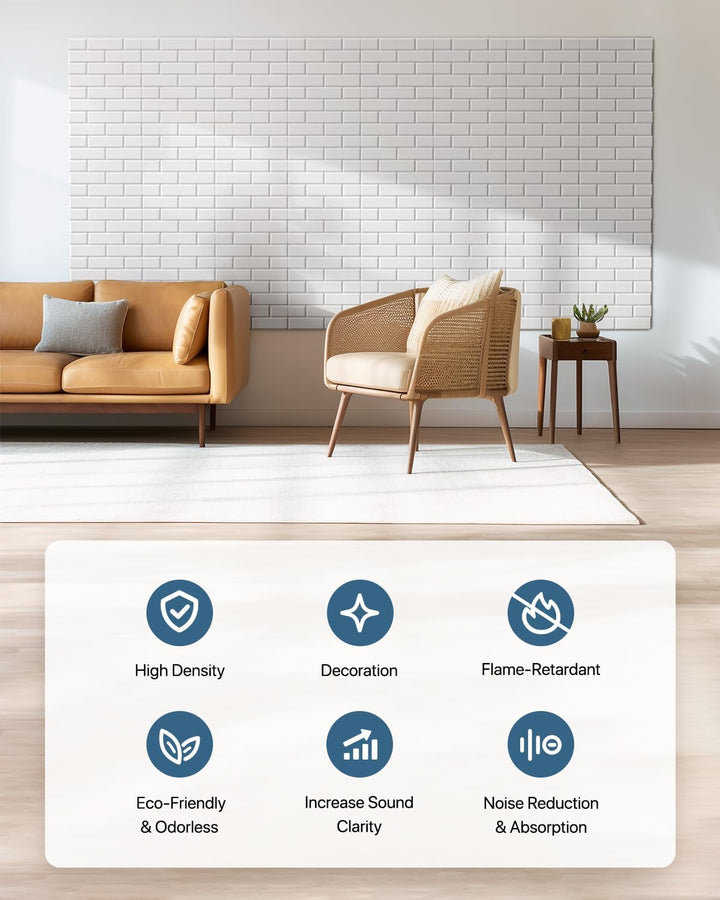 Akustikplatten Selbstklebend, 12 Stück Schallabsorber für Wand, Tür, Decke, Acoustic Panels, Studio,