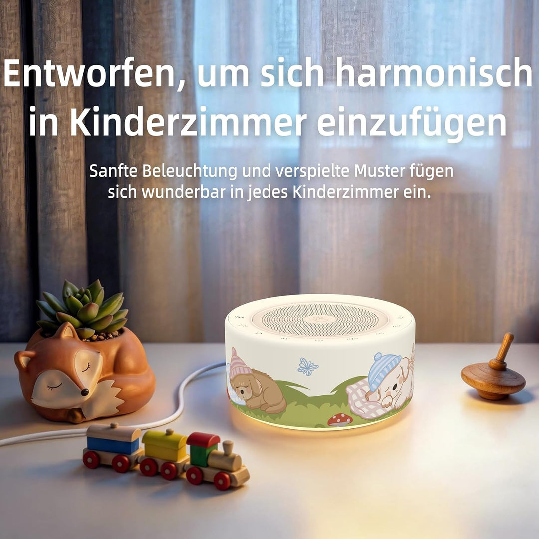 KIPCUSH Weisses Rauschgerät mit 30 High-Fidelity-Soundtracks, Sound-Maschine für Babys, Erwachsene,