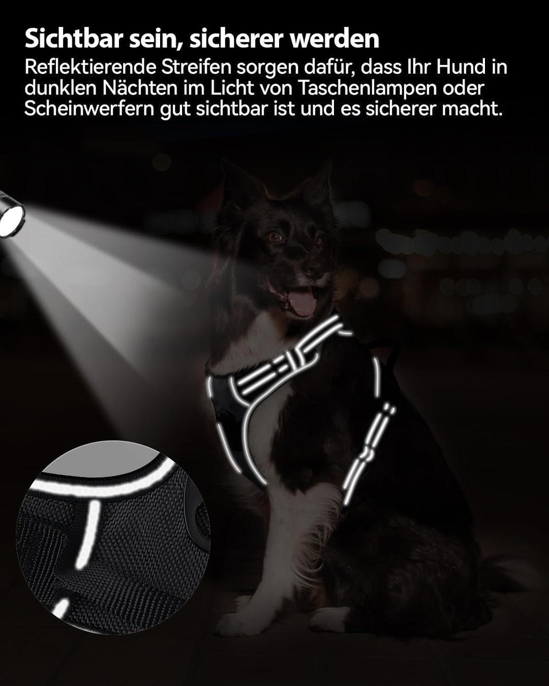 Joytale Hundegeschirr Grosse Hunde, reflektierendes Geschirr Hund, luftdurchlässige Anti Zug Hundege