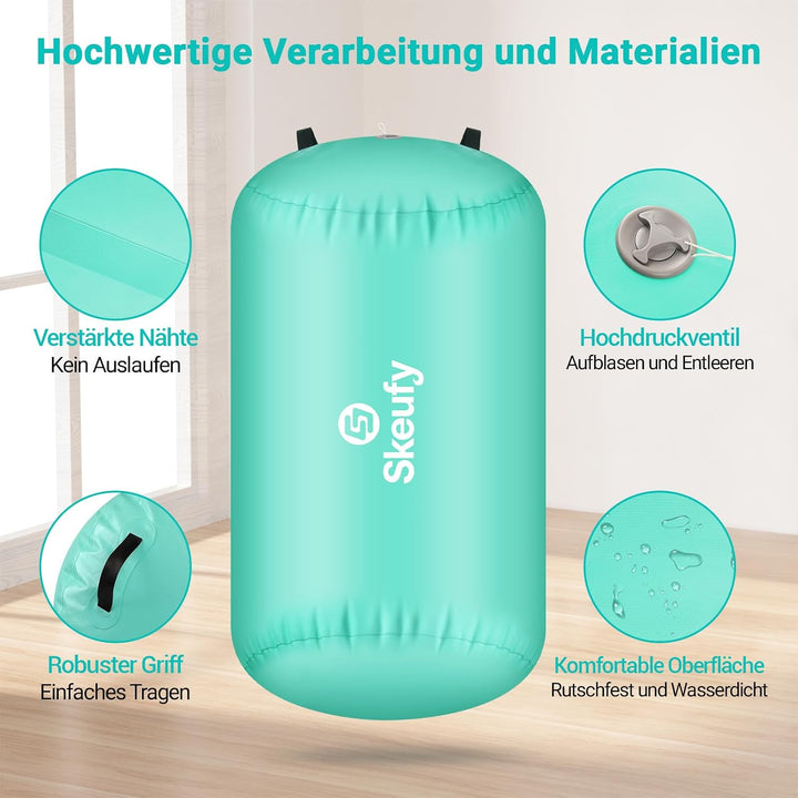 Skeufy Air Matte Track, Aufblasbare Gymnastik Yoga Air Matte Roll mit Elektrischer Luftpumpe, Airrol