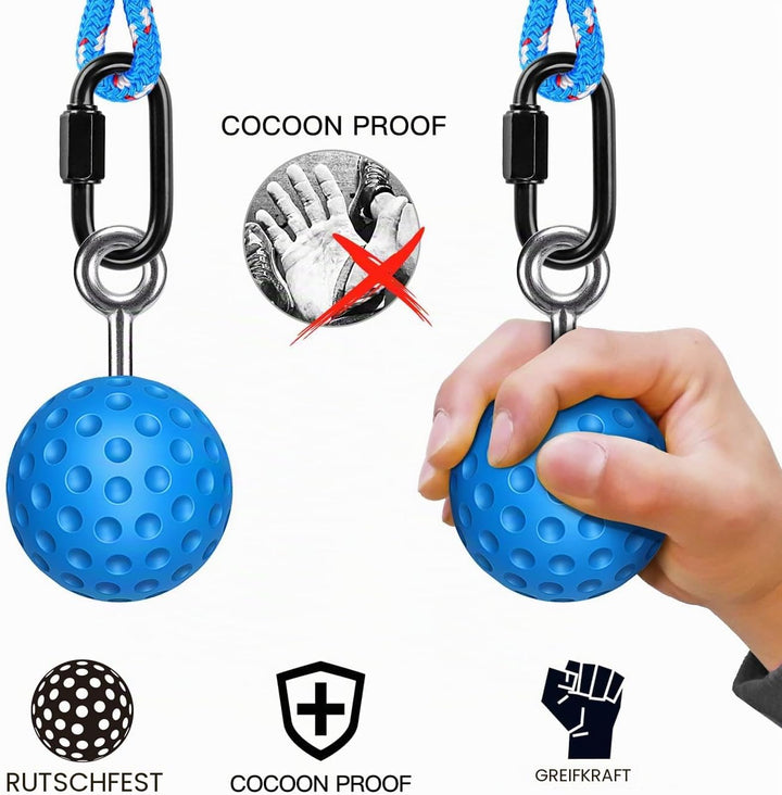 SELEWARE Pull Up Power Ball Hold Grips Durable Blue rutschfeste Handgriffe Krafttrainer Trainingsger