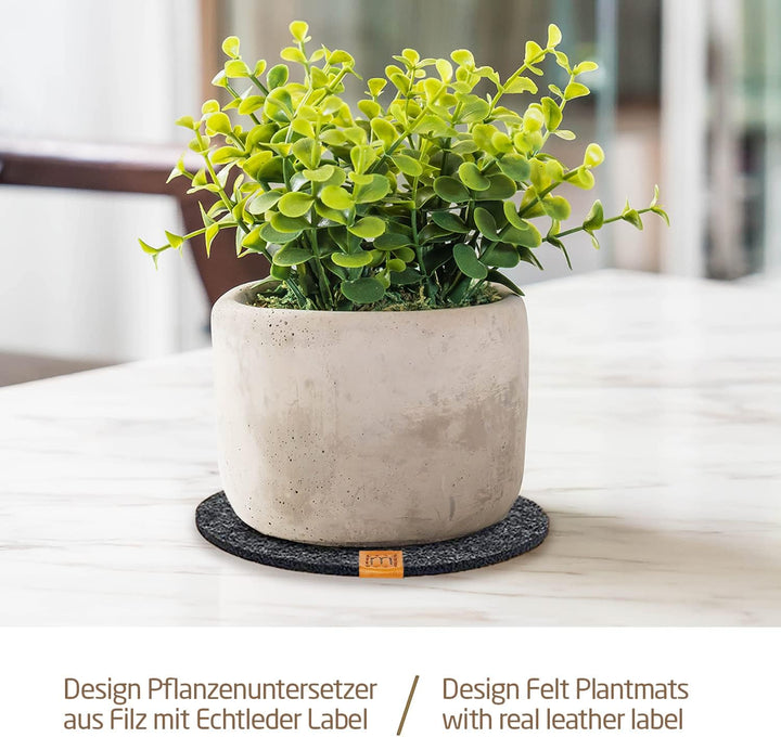 MIQIO® Design Filz Untersetzer rund für Vasen BZW Getränkeuntersetzer - 8er Set - 10 cm/ 15cm / 20 c