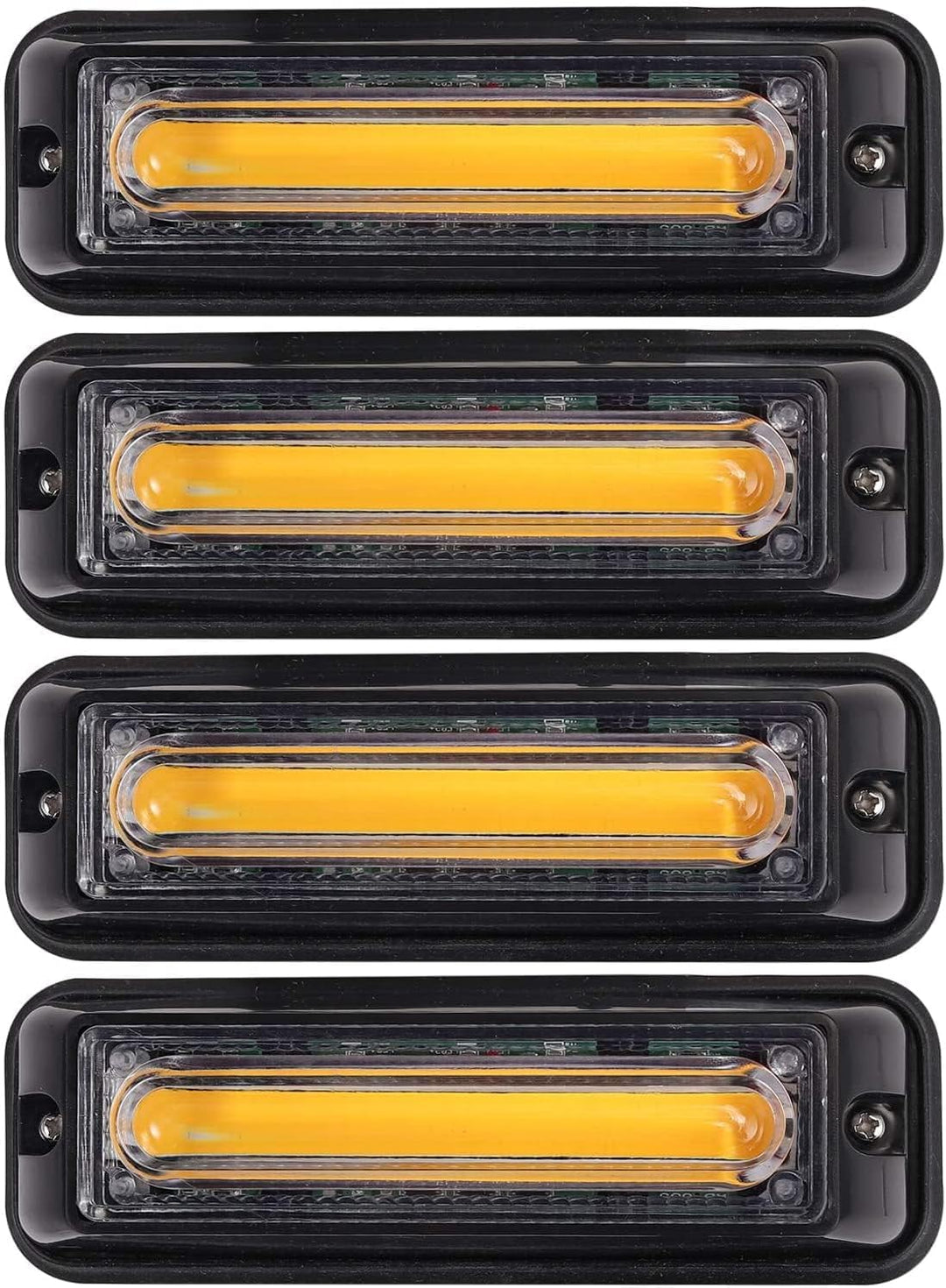 COLFULINE 4 x 8W Frontblitzer, 12/24V Warnlicht, 9cm COB Led Blitzer, Notfall Licht Wasserdicht IP65