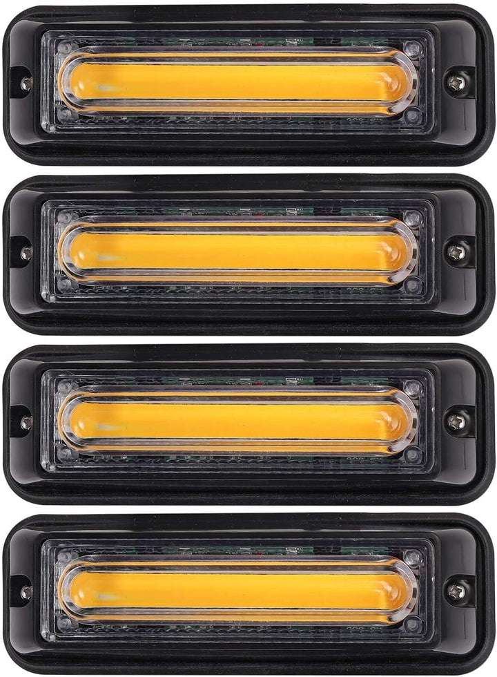 COLFULINE 4 x 8W Frontblitzer, 12/24V Warnlicht, 9cm COB Led Blitzer, Notfall Licht Wasserdicht IP65