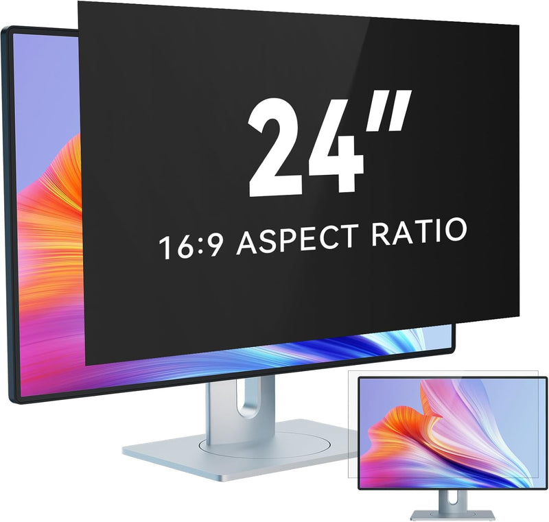 IPROKKO 2 Stück 24 Zoll Computer Sichtschutzfolie for 16:9 Monitor, Abnehmbarer Sichtschutz Anti Bla