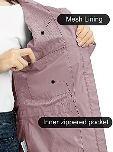 Outdoor Ventures Damen Regenjacke 10000MM Wasserdicht Leichte Gefüttert Packbar Sportjacke Funktions