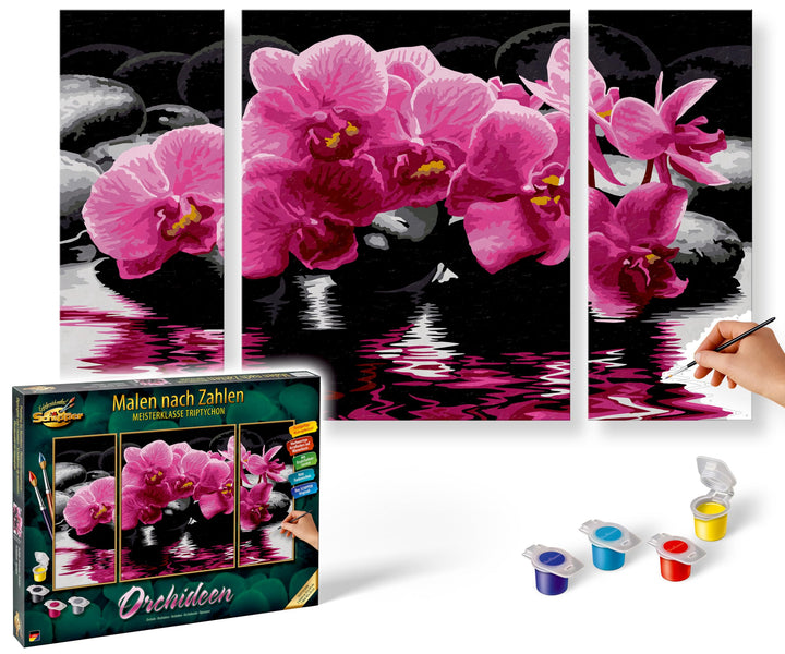 Schipper 609260603 Malen nach Zahlen, Orchideen - Bilder malen für Erwachsene, inklusive Pinsel und