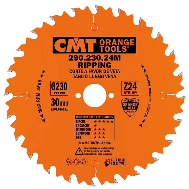 CMT Orange Tools 290.230.24 M – Kreissägeblatt 230 x 2,8 x 30 Z 24 ATB 20 Grad