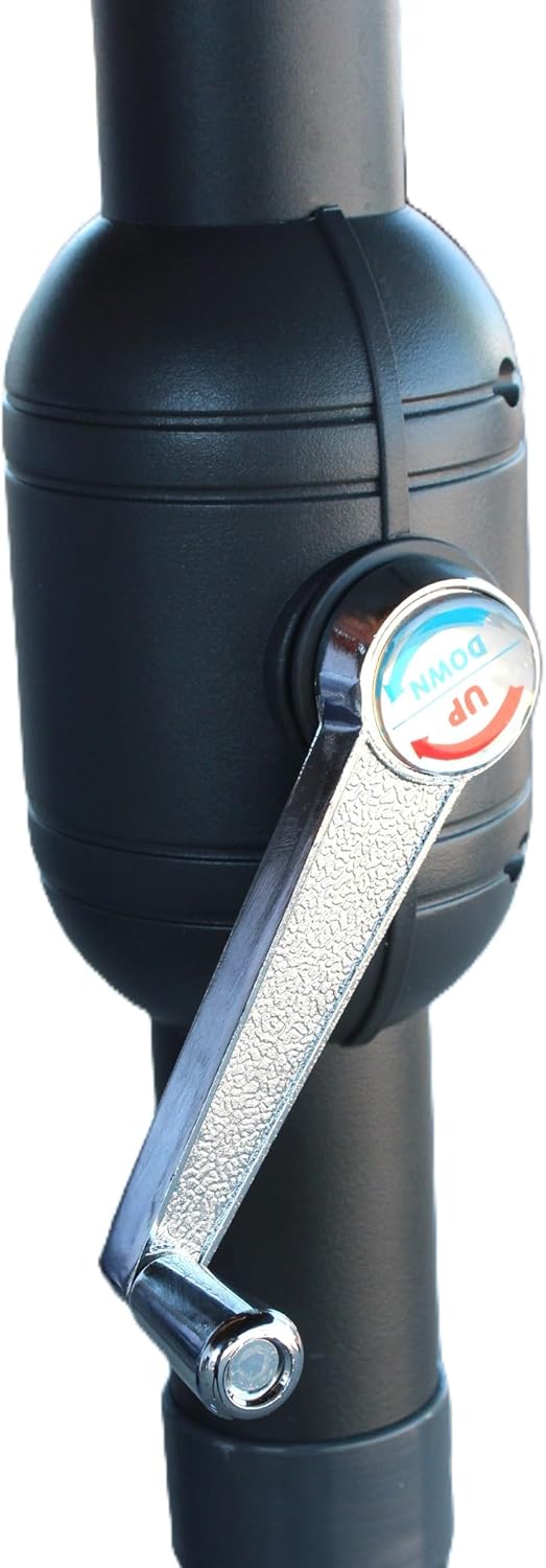 QMBasic Doppelsonnenschirm 4,6 x 2,7 m Oval Anthrazit Gartenschirm Kurbel Sonnenschirm Marktschirm T