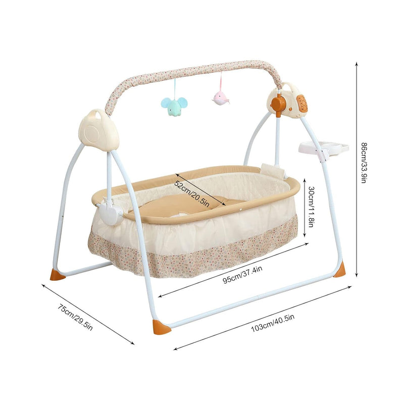 Elektrische Babywiege Kinderbett, automatische Babyschaukel Babybett, Schaukelstuhl Babyschaukel mit