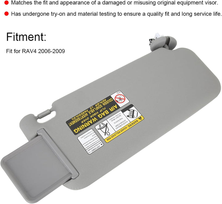 Sonnenblende, Linke Fahrerseite Sonnenblende 74320-42501-B2 für RAV4 2006-2009 (grau)