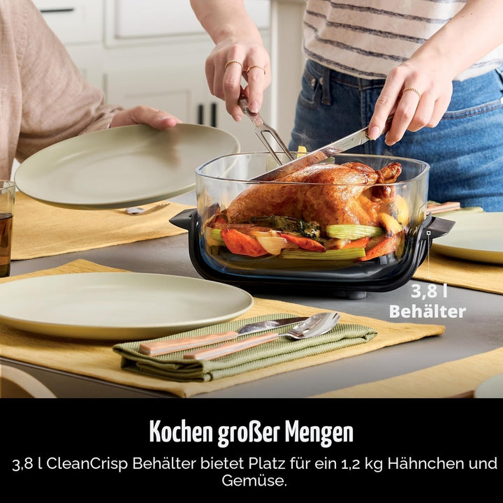 Ninja CRISPi Tragbare Luftfritteuse: Air Fry, Braten, Warmhalten, Recrisp, 2 x abnehmbare Glasbehält