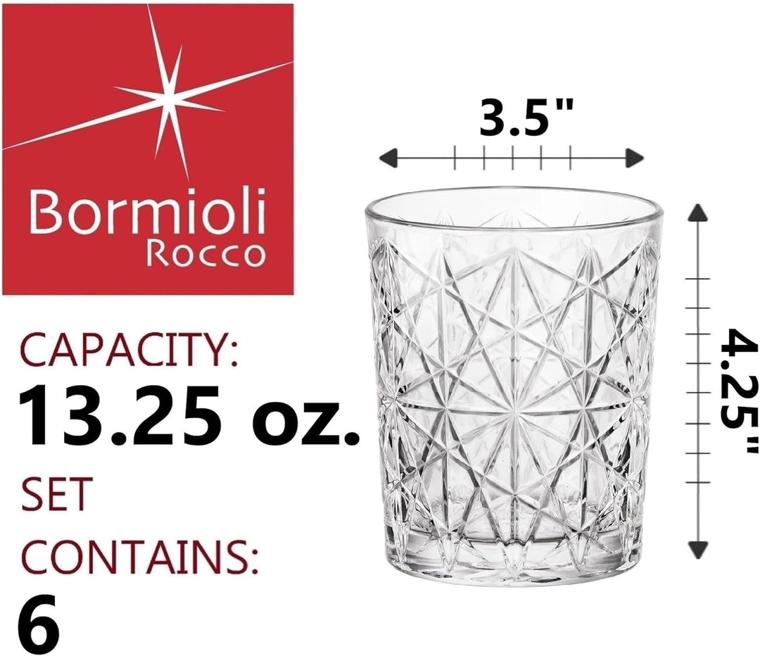 Bormioli Rocco 666224 Lounge Whiskyglas, 390ml, Glas, transparent 6 Stück (1er Pack) Transparent, 6
