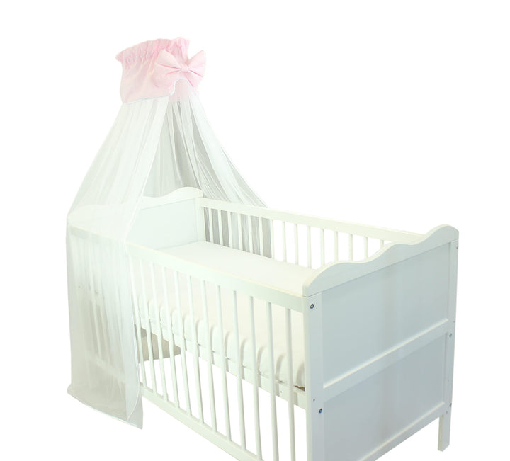 TupTam Babybett Himmel mit Schleife Transparent, Farbe: Rosa, Grösse: ca. 170x240 cm H170 x B240 cm