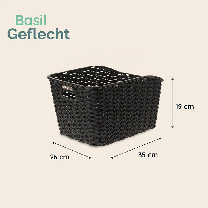 Basil Weave WP Hinterradkorb Schwarz, Schwarz