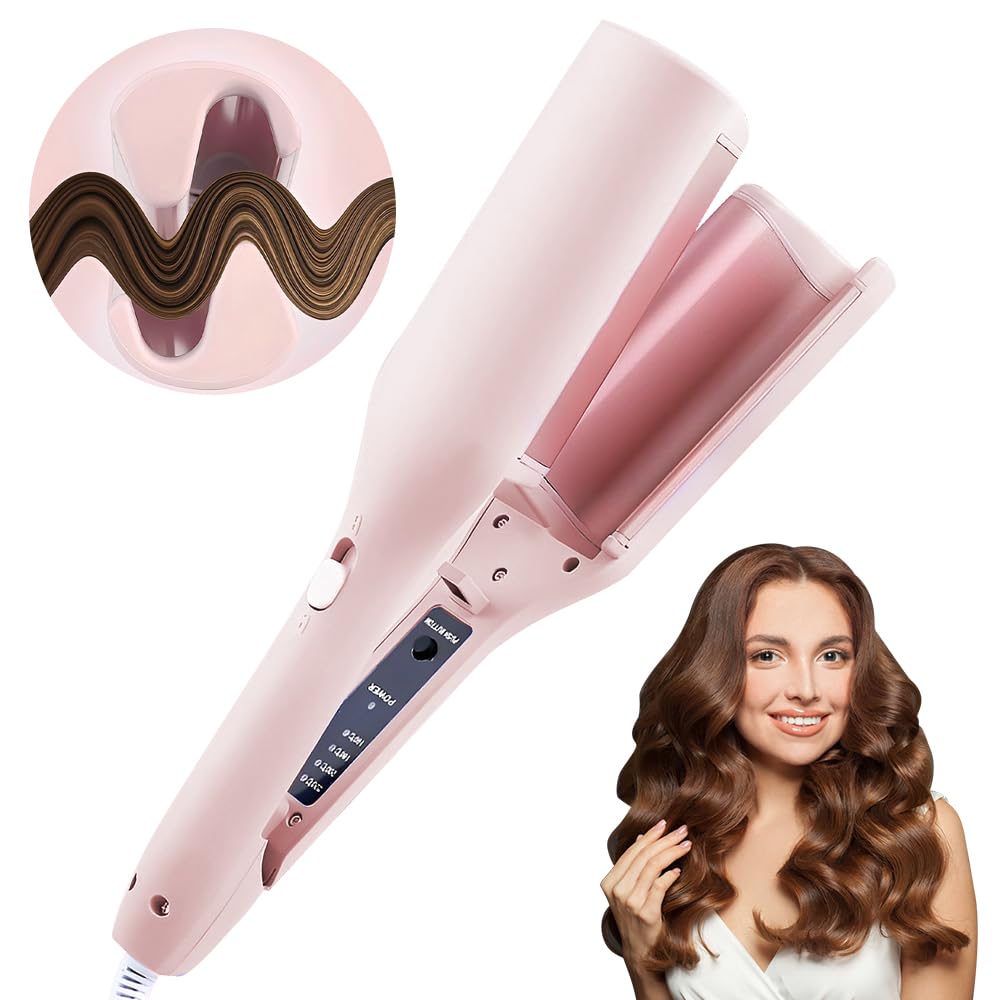 Welleneisen für Haare 32mm Mit 4 Einstellbarer Temperatur, Lockenstab für Beach Waves und Französisc